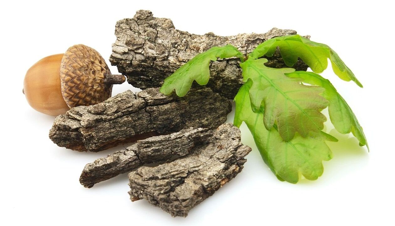 Oak bark as part of Urotrin